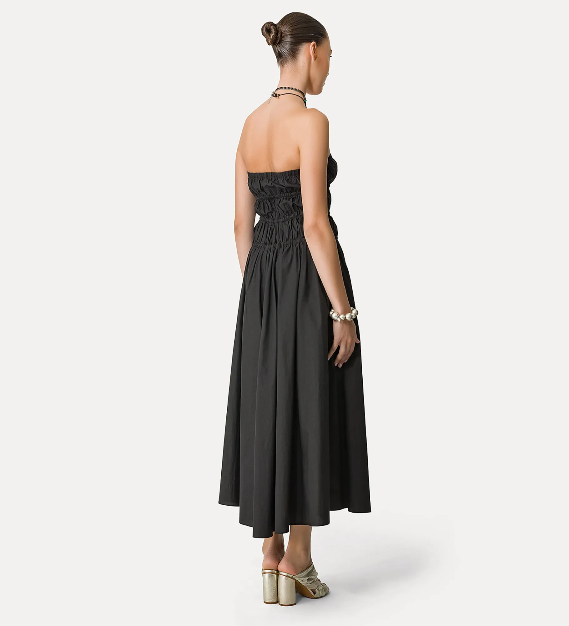 Discount forte_forte abito bustier in popeline nero