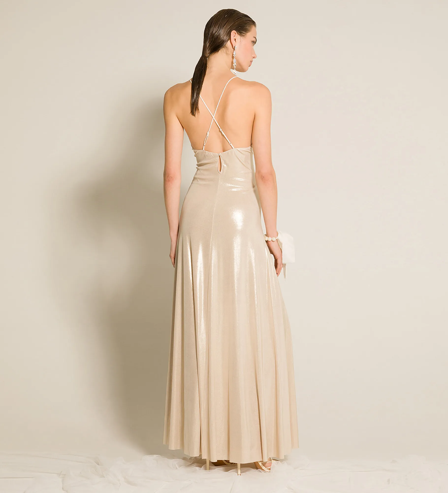 Online forte_forte abito chic in jersey laminato silver