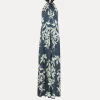 Best forte_forte abito in raso con scollo halter oltremare