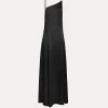 Outlet forte_forte abito in satin asimmetrico noir