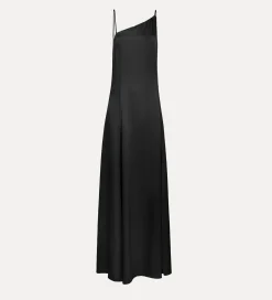 Outlet forte_forte abito in satin asimmetrico noir
