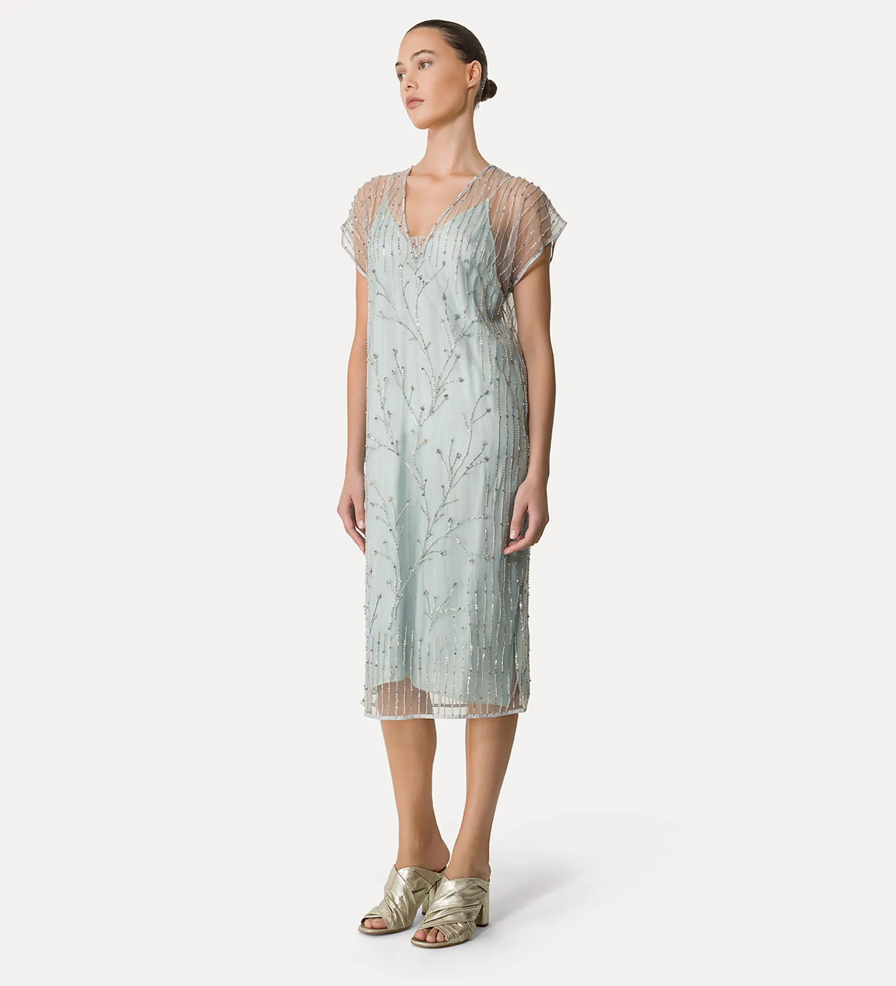 Best forte_forte abito in tulle con ricamo “firefly” firefly