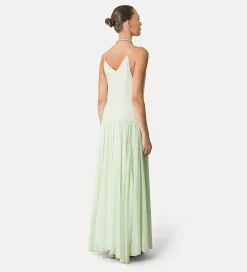 Best forte_forte abito in voile con ricamo “oniric blossom” mint