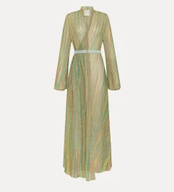 Hot forte_forte abito incrociato davanti in jersey lurex clorofilla
