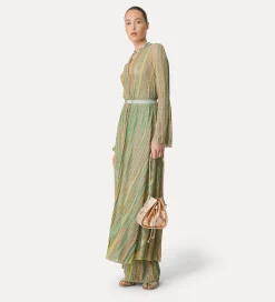 Hot forte_forte abito incrociato davanti in jersey lurex clorofilla