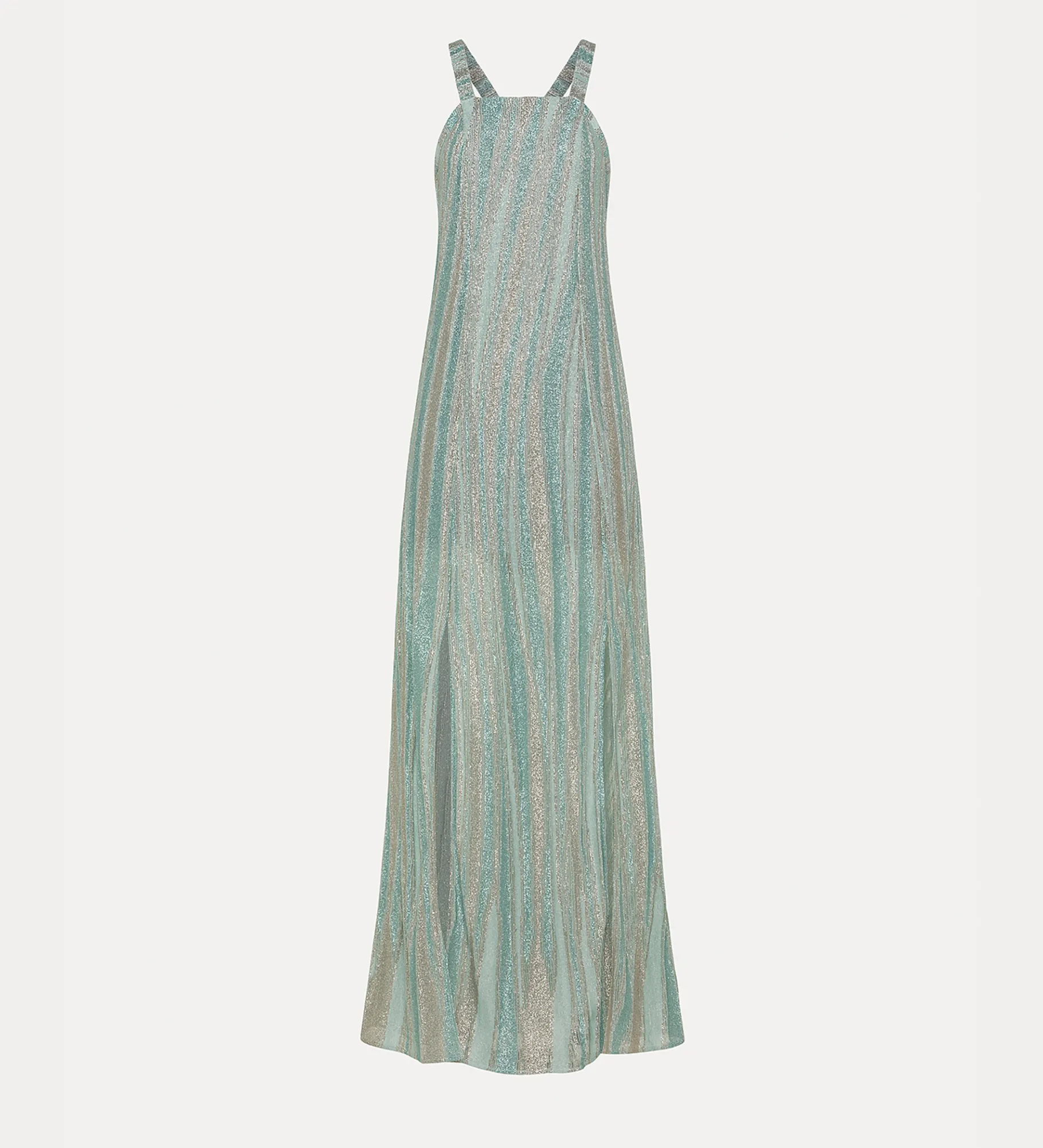 Online forte_forte abito scollo quadrato in jersey lurex acqua