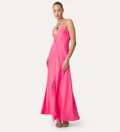 Hot forte_forte abito slip dress in seta ortensia