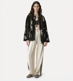 Clearance forte_forte ballerina in rete con strass nero
