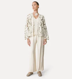 Clearance forte_forte bomber in pelle donna con ricamo “poetic orchid” orchidea