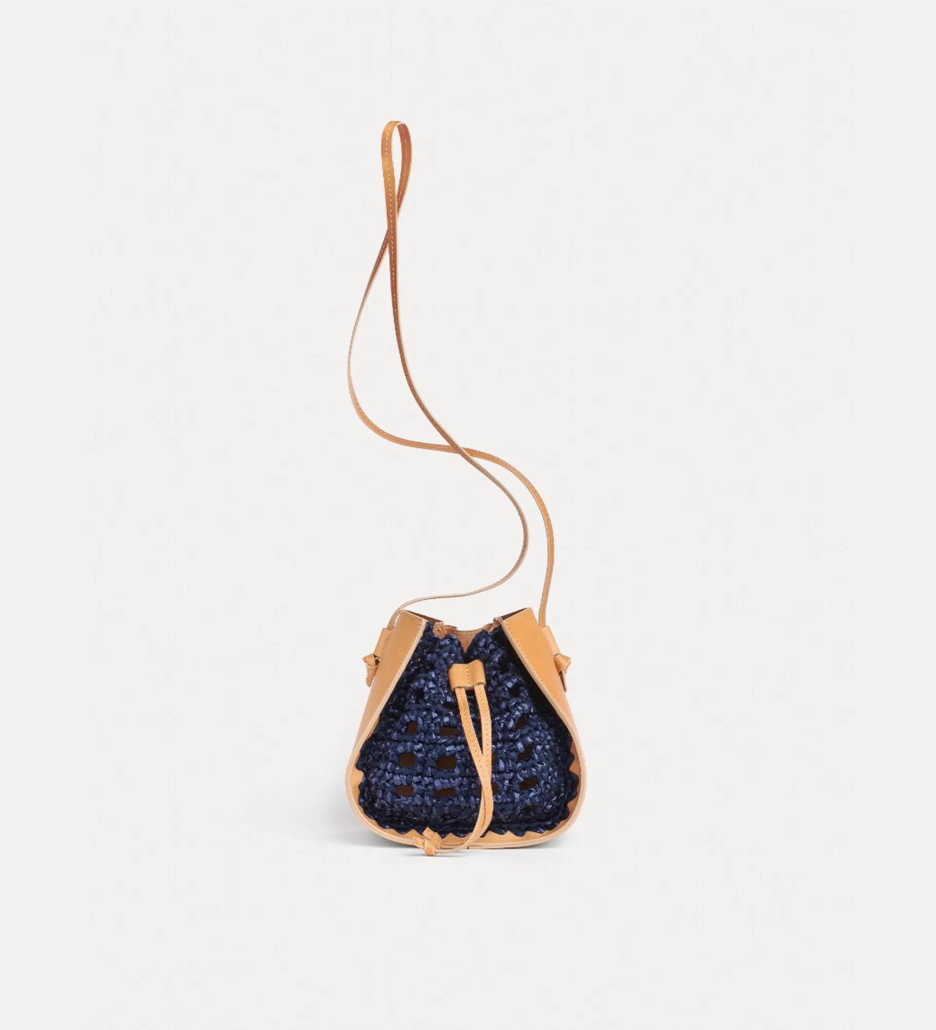 Discount forte_forte borsa secchiello in pelle e crochet nuit