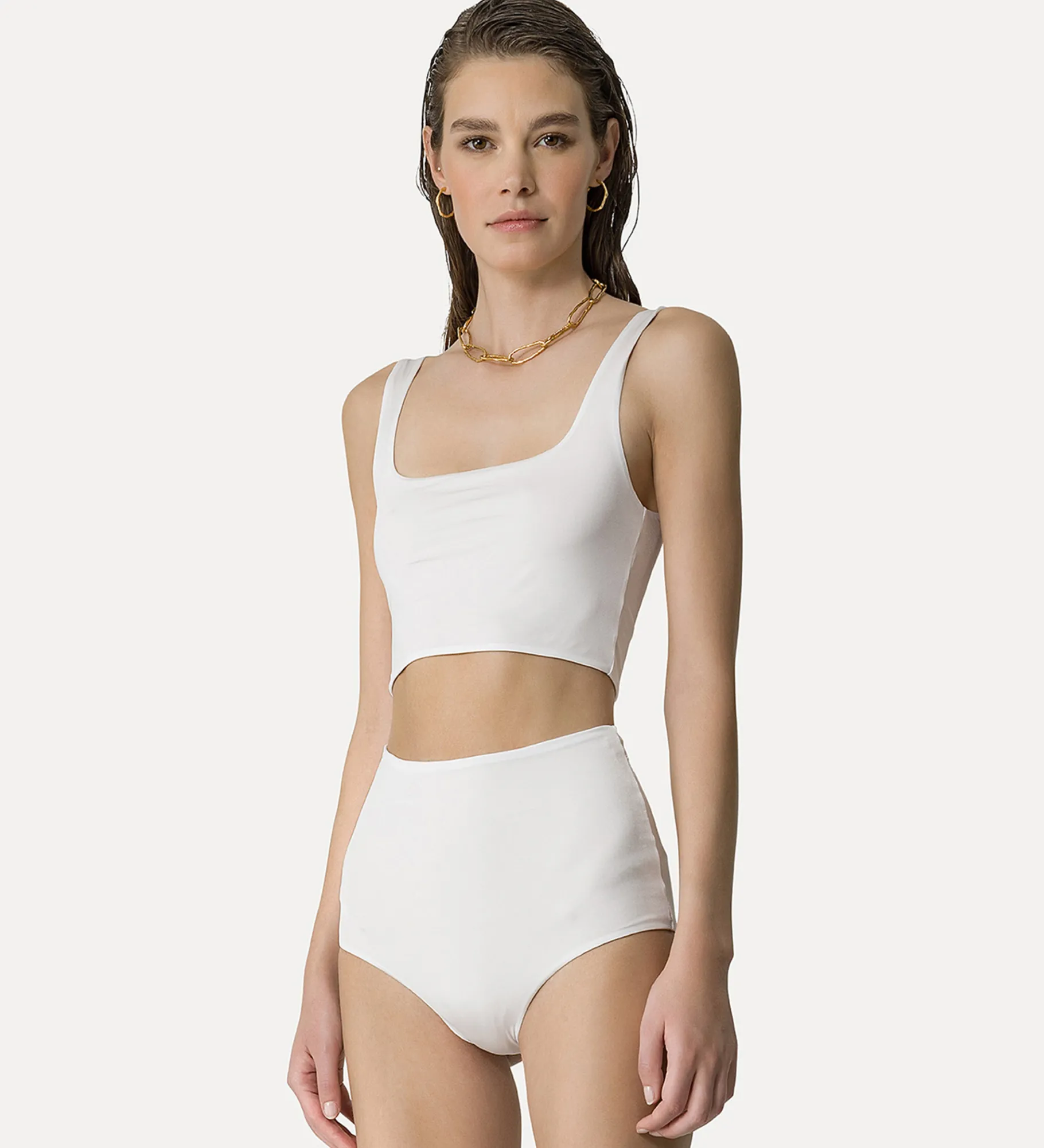 Outlet forte_forte bralette in jersey lucido bianco