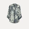 Discount forte_forte camicia a maniche corte con stampa “the secret lily” oltremare