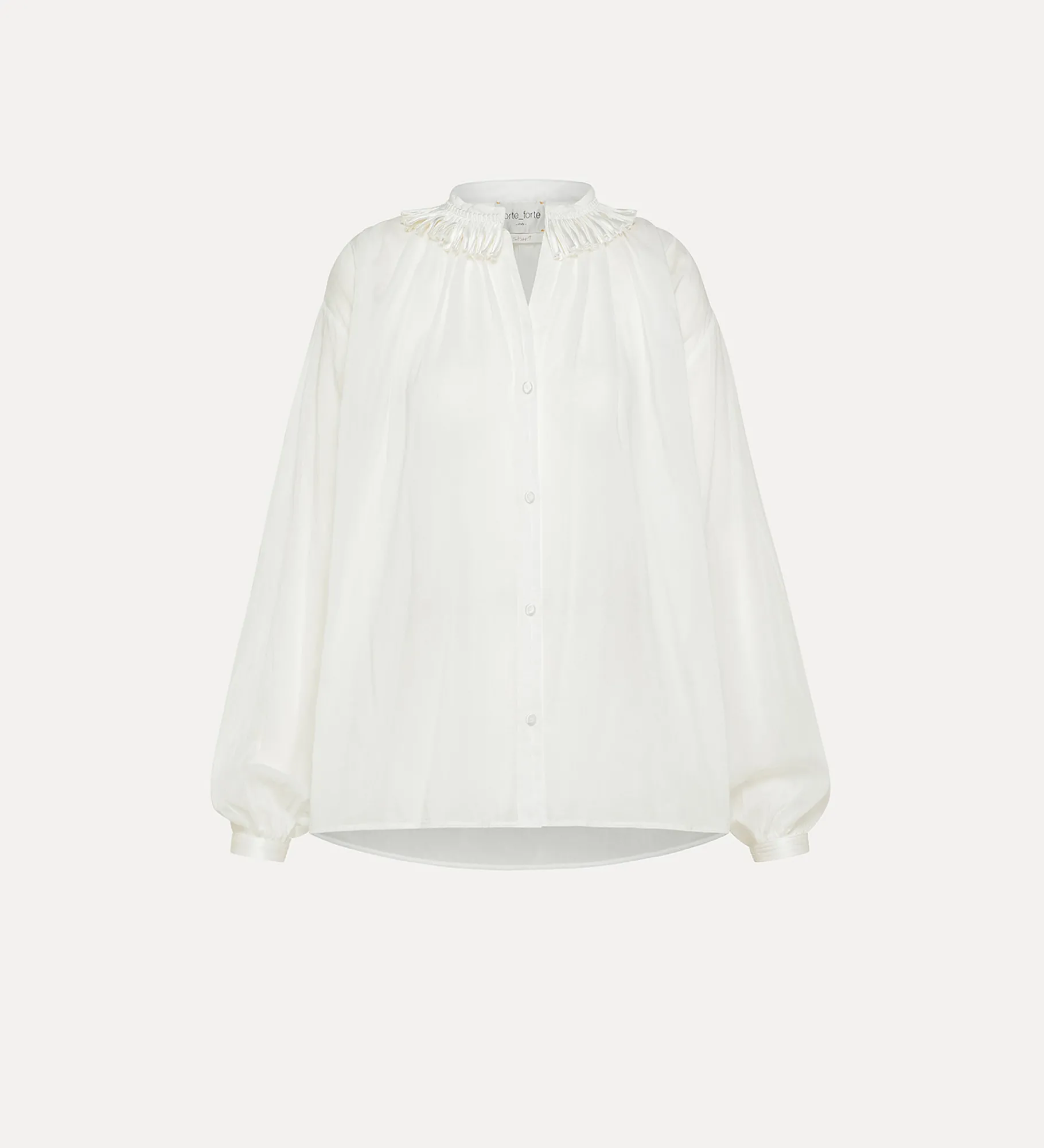 Sale forte_forte camicia bohemien con frangia bianco