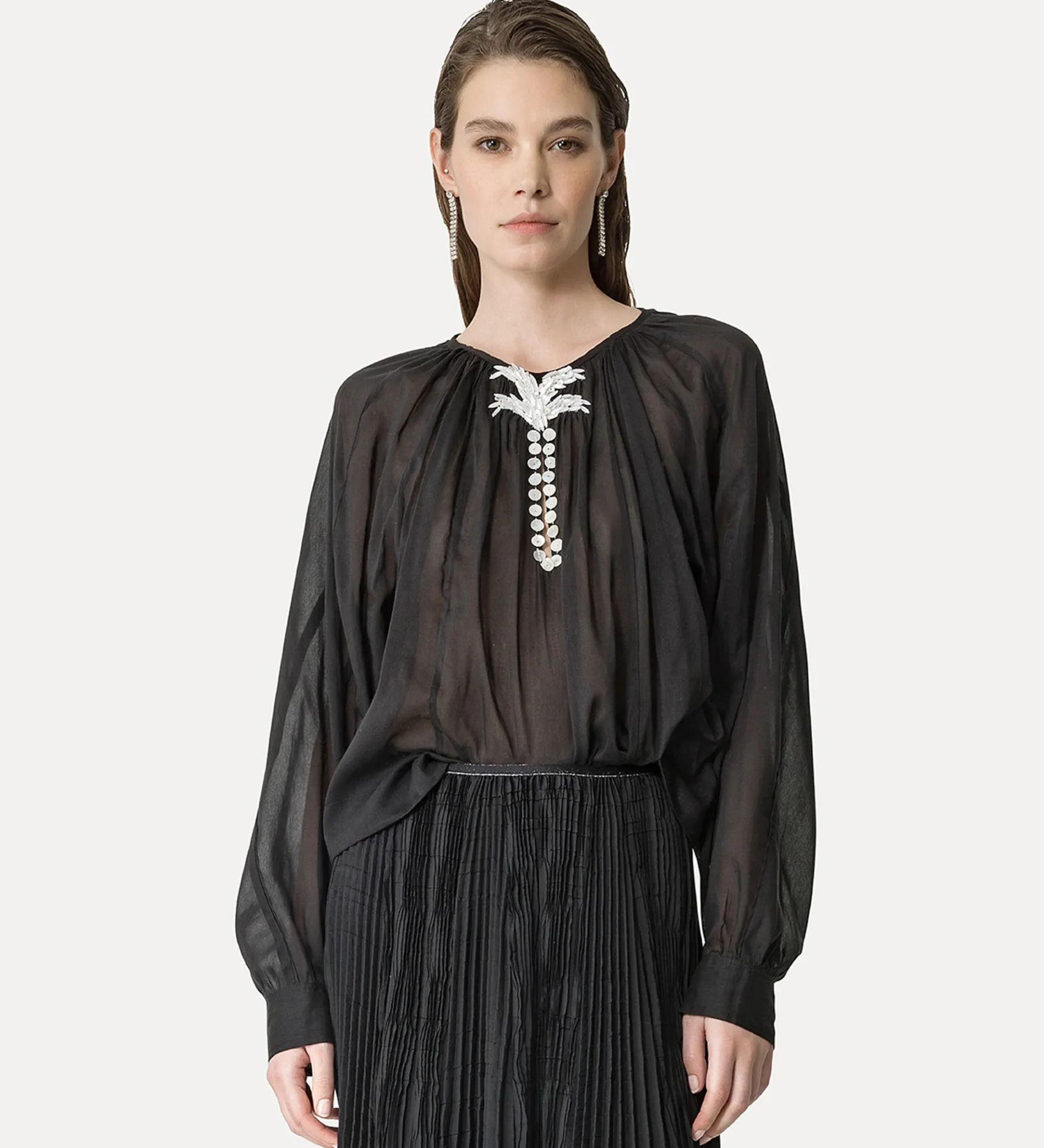 Best forte_forte camicia bohemien nera nero
