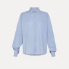 Clearance forte_forte camicia boxy essential in popeline di cotone ciel