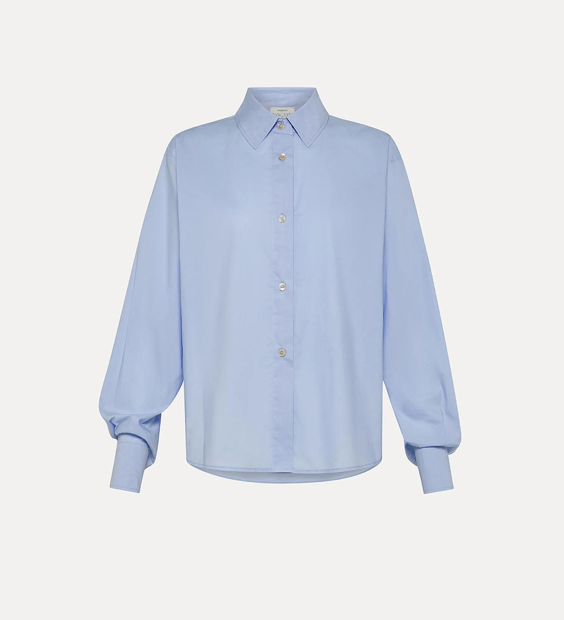 Clearance forte_forte camicia boxy essential in popeline di cotone ciel