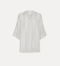 Sale forte_forte camicia essential in seta habotai madreperla