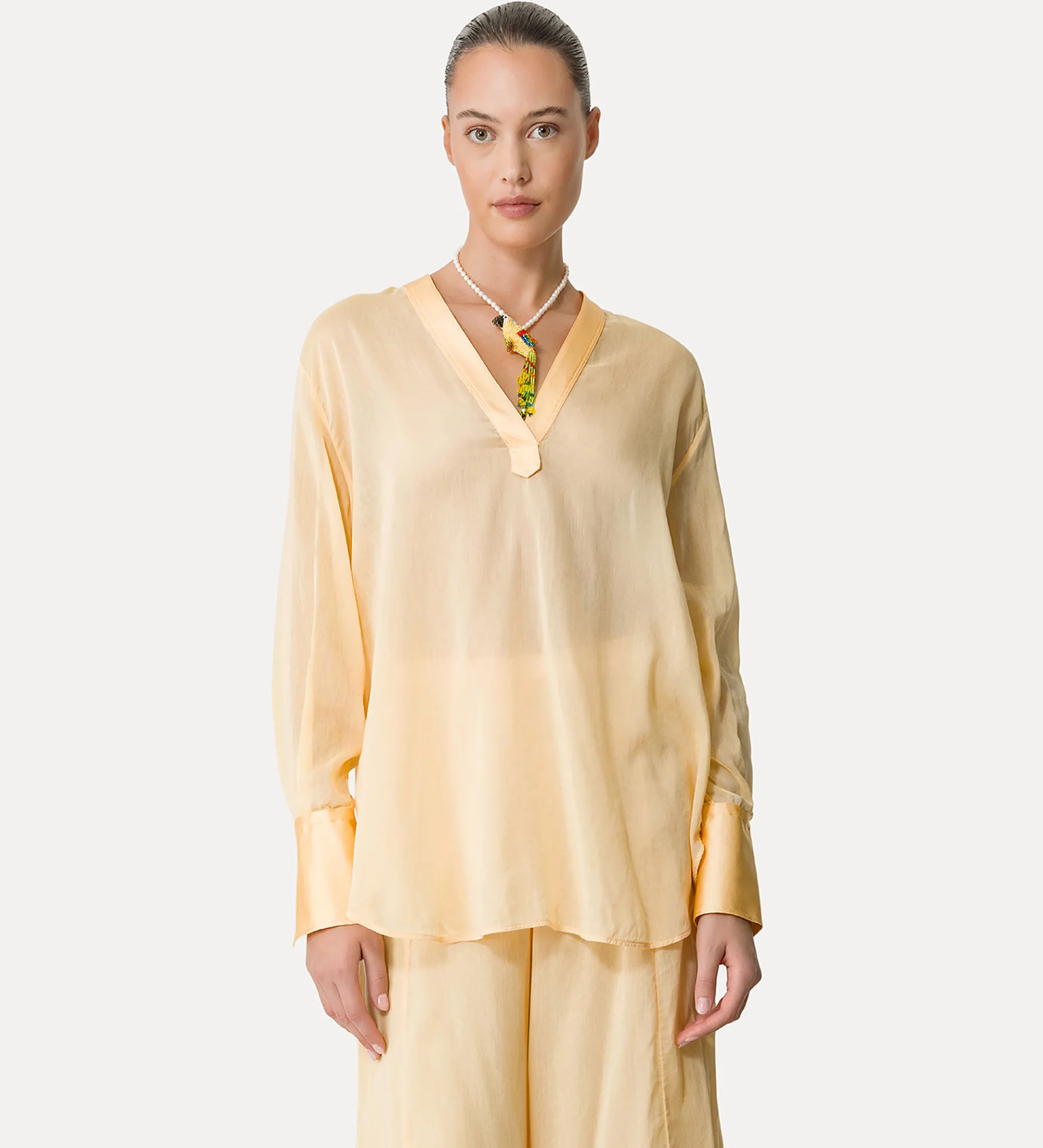 Online forte_forte camicia in lino e seta sole