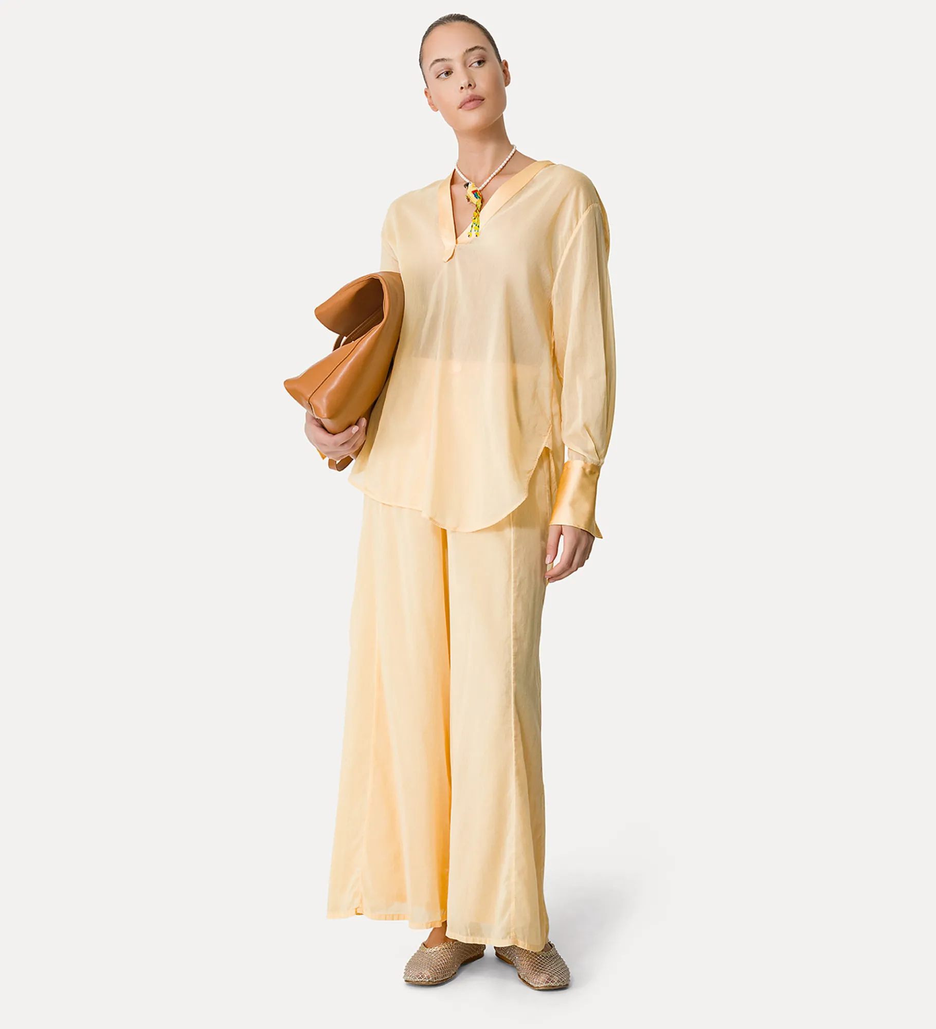 Online forte_forte camicia in lino e seta sole