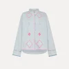 Best forte_forte camicia in popeline con ricamo “oniric blossom” rugiada