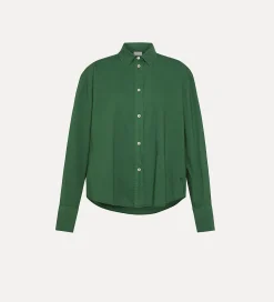 Hot forte_forte camicia maschile essential in popeline di cotone BCI malachite