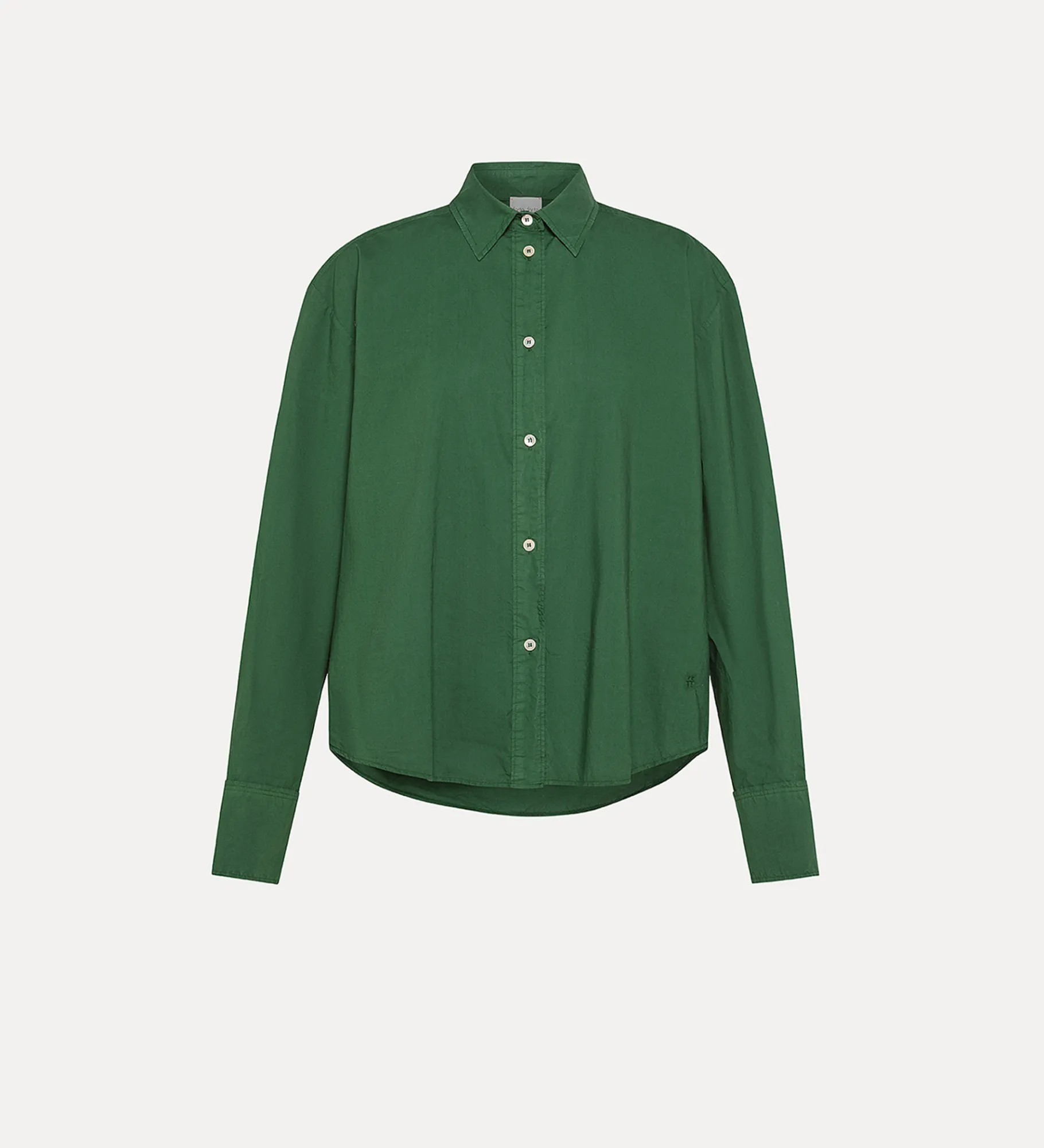 Hot forte_forte camicia maschile essential in popeline di cotone BCI malachite