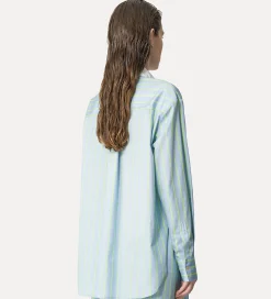 Outlet forte_forte camicia raso a righe nuage