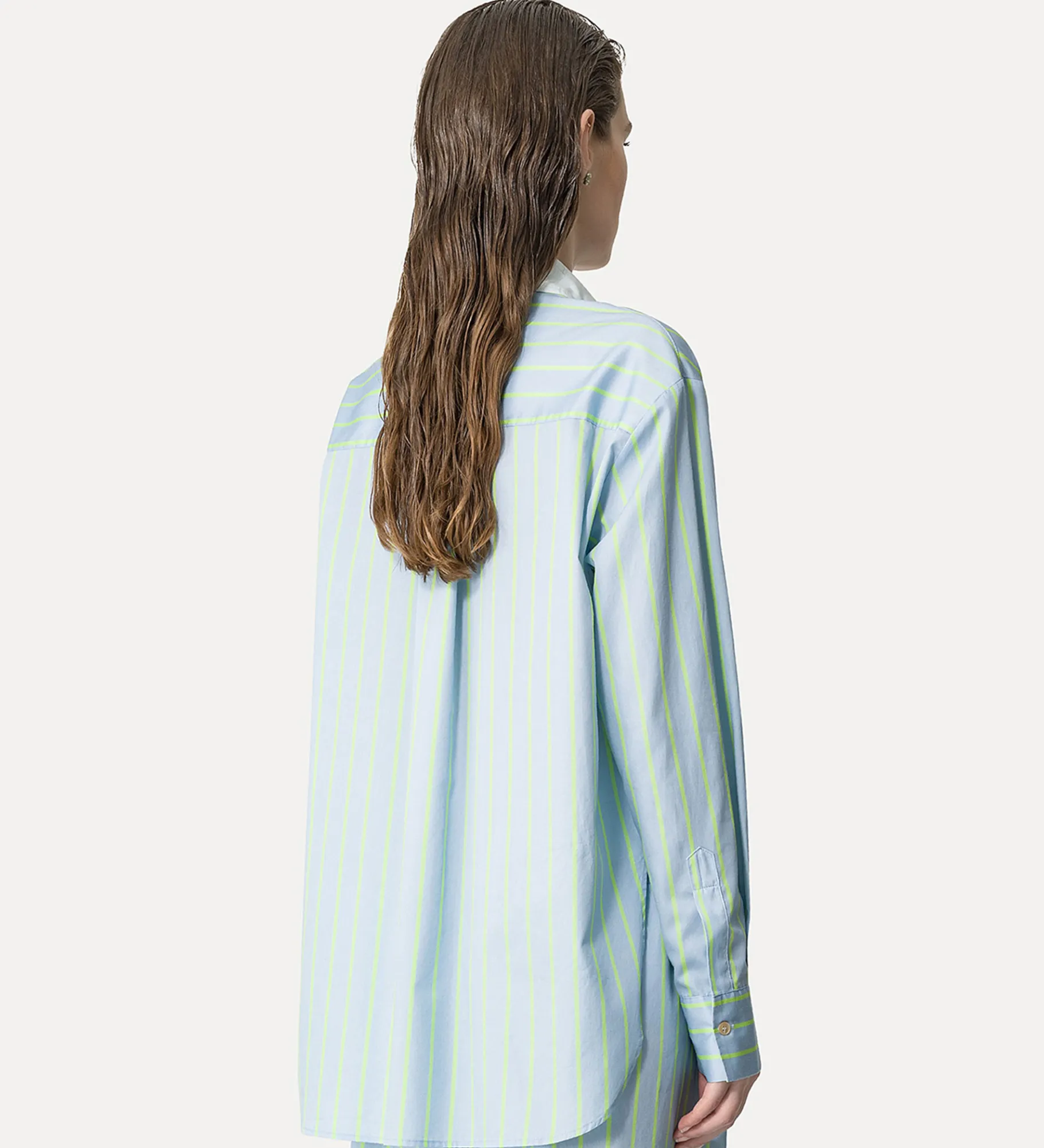 Outlet forte_forte camicia raso a righe nuage