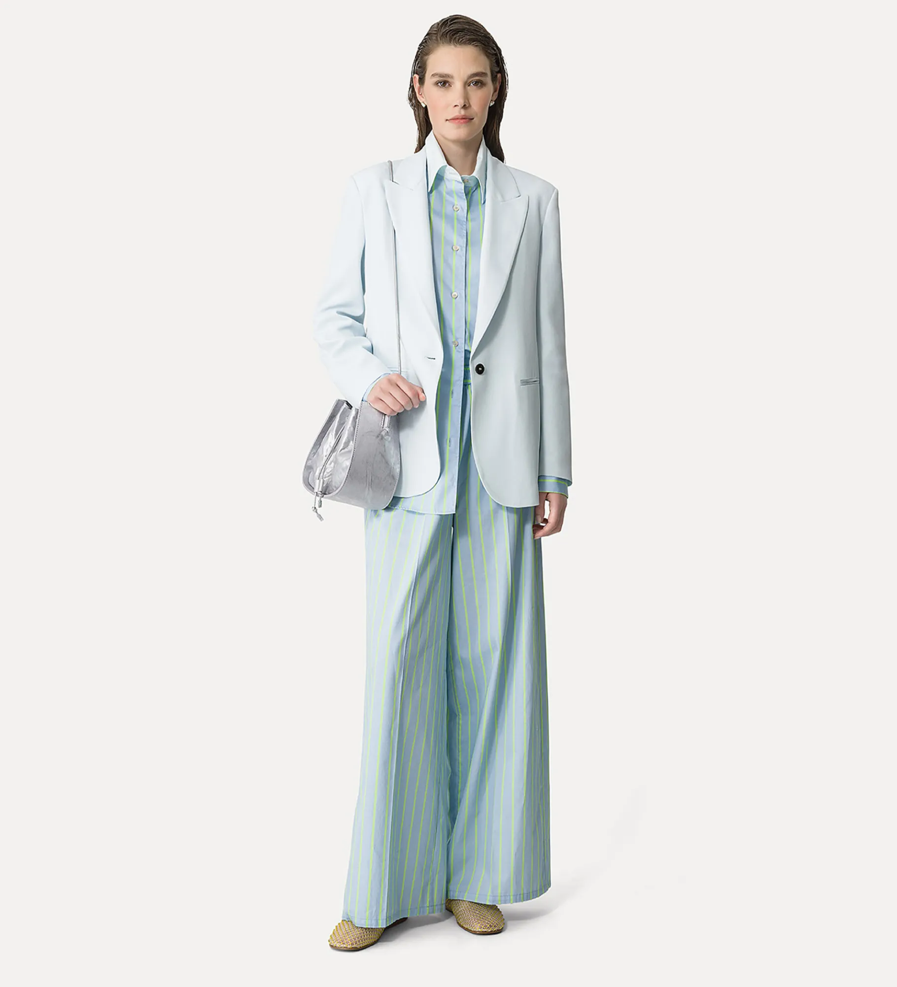 Outlet forte_forte camicia raso a righe nuage