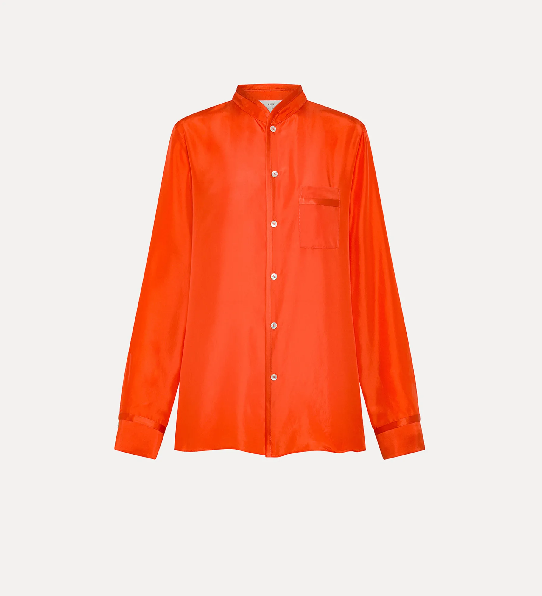 Best forte_forte camicia seta collo coreana papavero