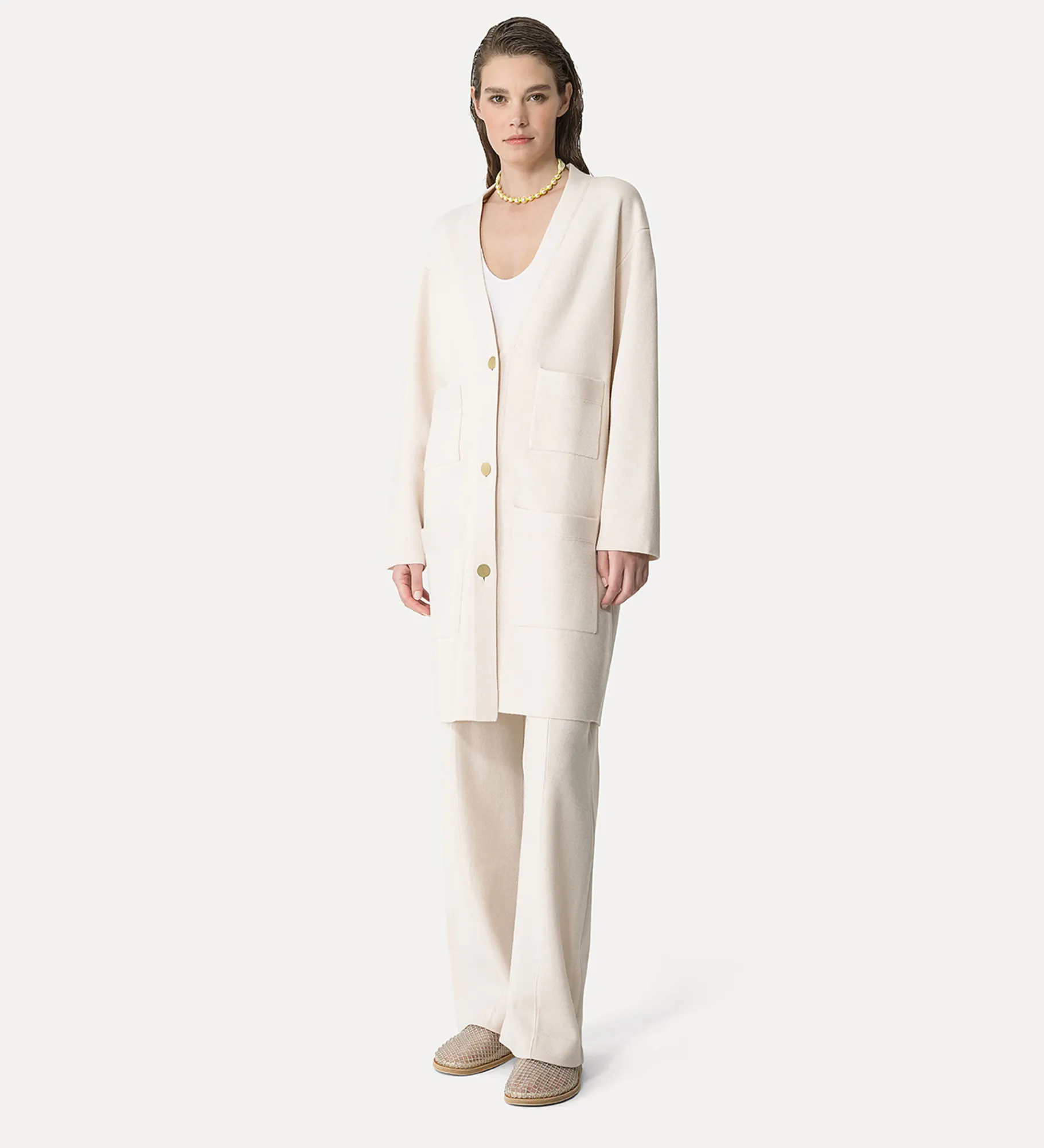 New forte_forte cappotto in lana ivory