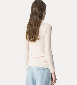 Fashion forte_forte cardigan polo in lana merinos ivory
