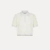 Fashion forte_forte cropped polo a uncinetto giglio