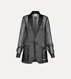 Clearance forte_forte giacca in organza di seta noir