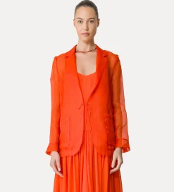 Sale forte_forte giacca in organza di seta papavero