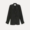 Outlet forte_forte giacca over donna in satin noir