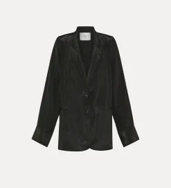 Outlet forte_forte giacca over donna in satin noir