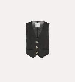 Fashion forte_forte gilet fil à fil donna noir