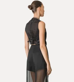 Fashion forte_forte gilet fil à fil donna noir