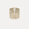 Best forte_forte gilet jacquard con lurex “twinkle” gold