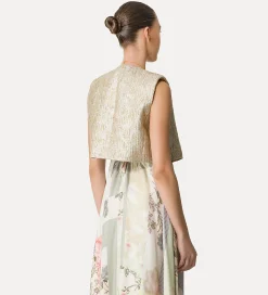 Best forte_forte gilet jacquard con lurex “twinkle” gold