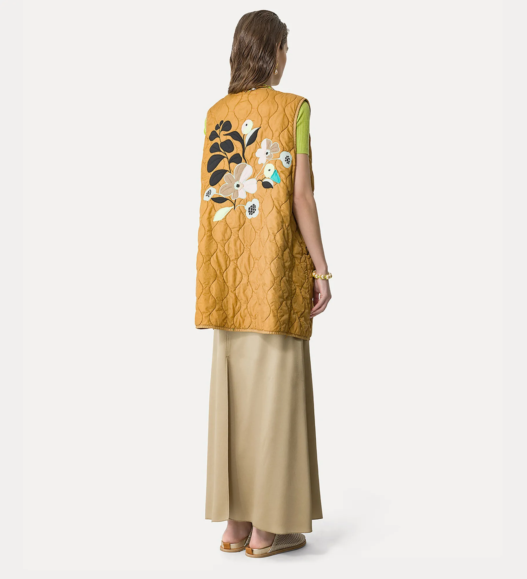 Outlet forte_forte gilet trapuntato d'or