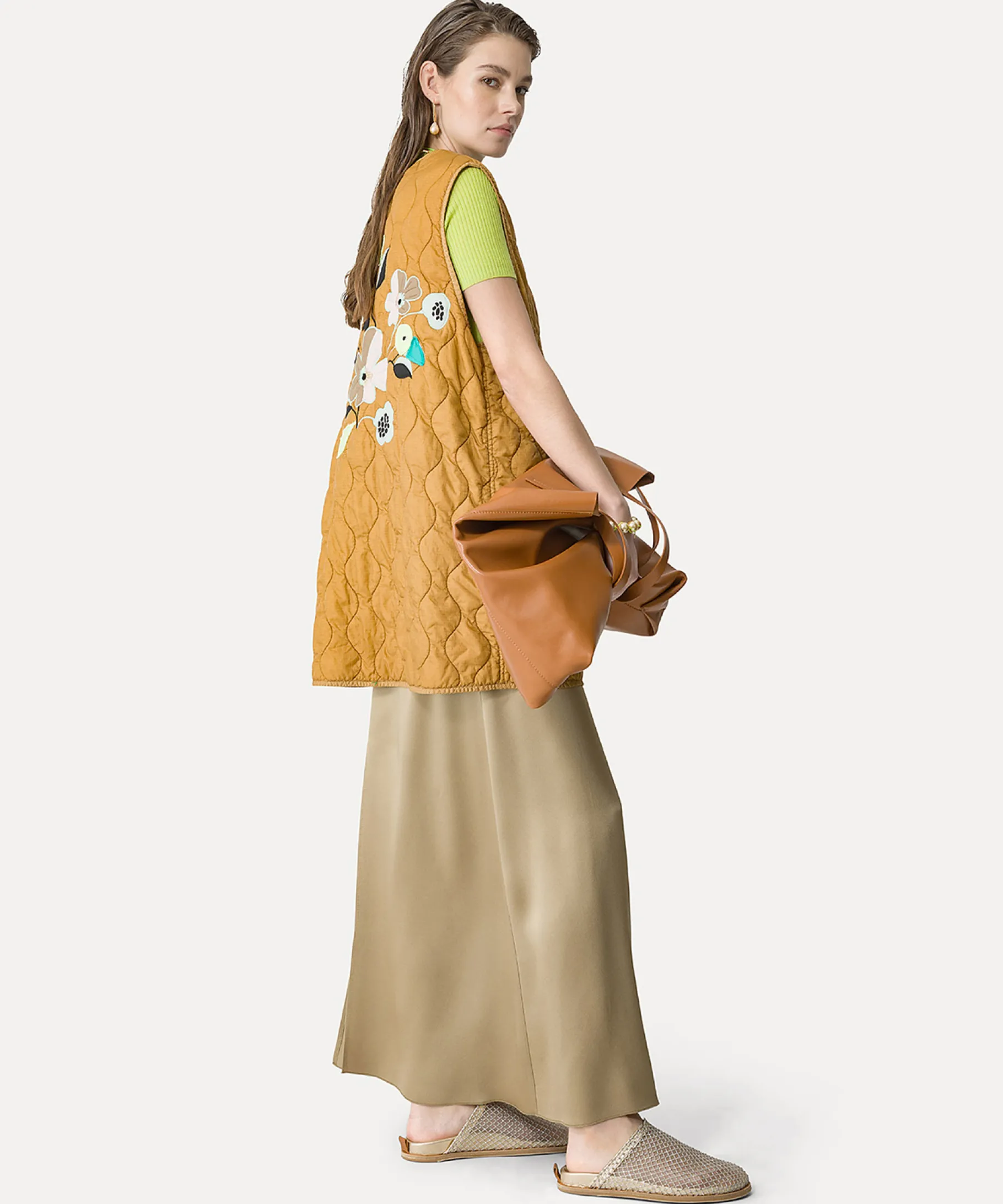 Outlet forte_forte gilet trapuntato d'or