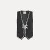 Discount forte_forte gilet viscosa e lana abisso