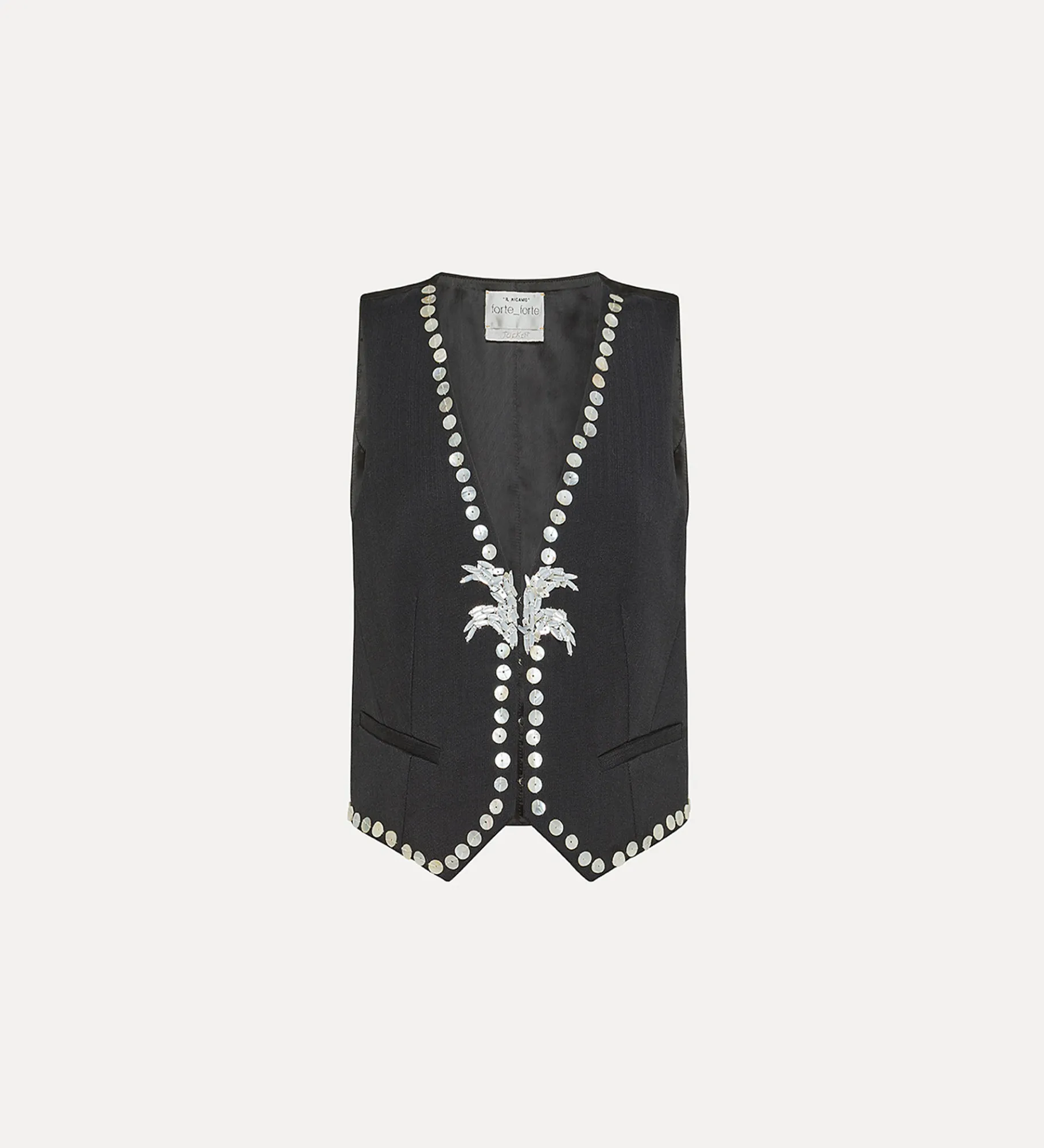 Discount forte_forte gilet viscosa e lana abisso