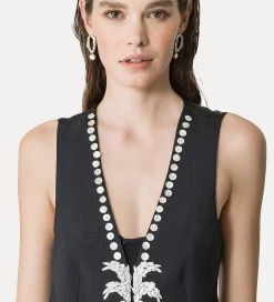 Discount forte_forte gilet viscosa e lana abisso