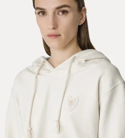 Fashion forte_forte hoodie essential felpa diagonale cotone ivory