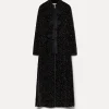 New forte_forte il cappotto in velluto pois glitter trapuntato nero