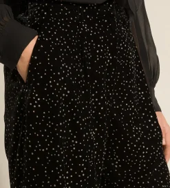 New forte_forte il pantalone chic in velluto pois glitter nero