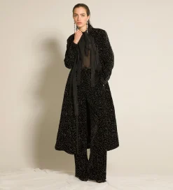New forte_forte il pantalone chic in velluto pois glitter nero
